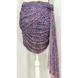 NWT Anthropologie Flirty Knit Mini Skirt Ruched Knot Tie Detail Boho Size Small